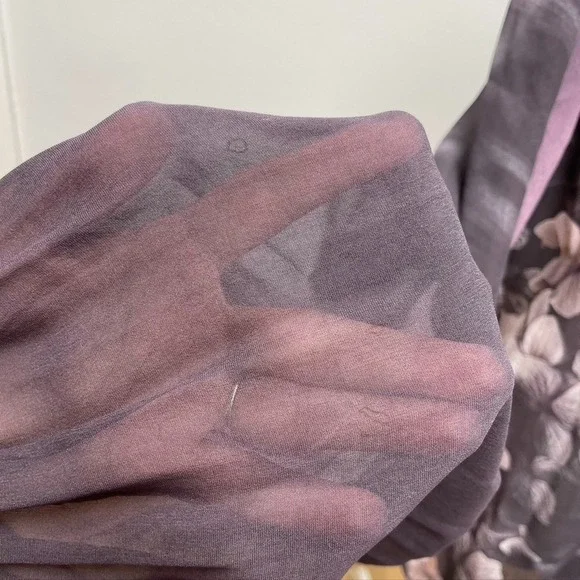 Roberto Cavalli Silk Chiffon Blouse Top Womens 44 Large Purple Floral Coquette